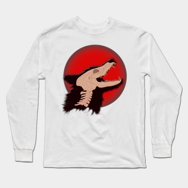 Blood Moon Werewolf Long Sleeve T-Shirt by tygerwolfe